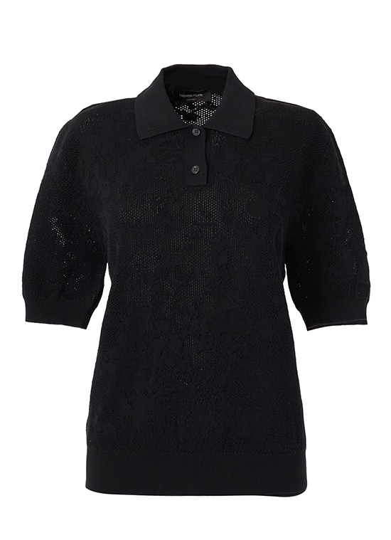 コットンニットポロ