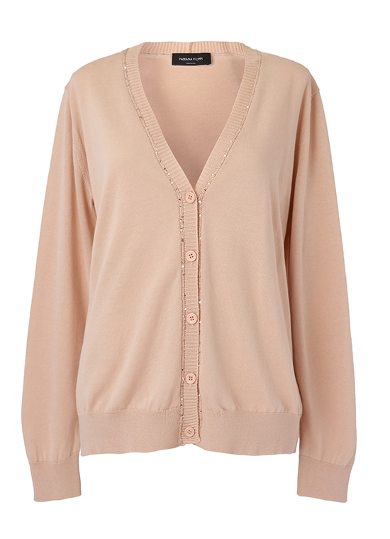 スパンコール付コットンカーディガン