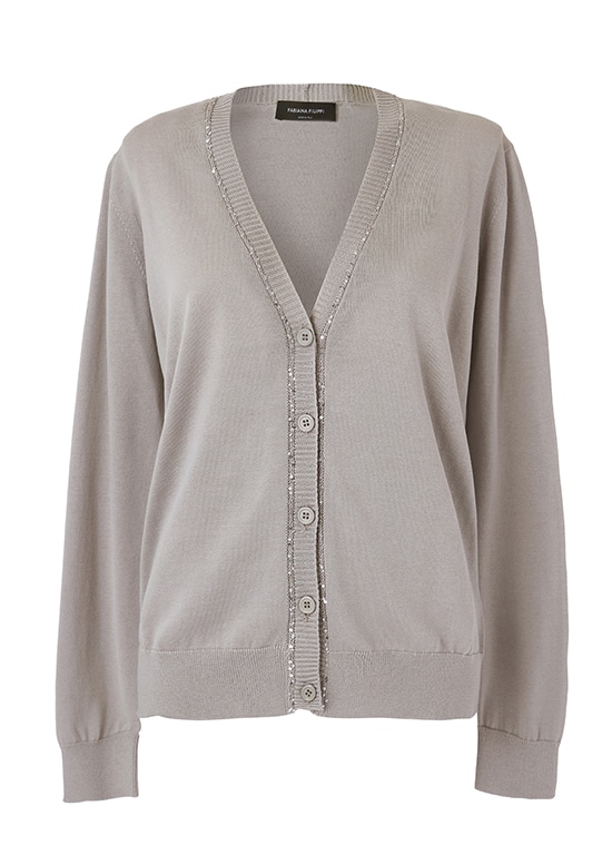 スパンコール付コットンカーディガン