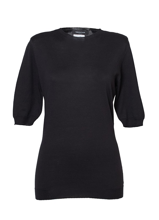 シルクコットン半袖ニットプルオーバー