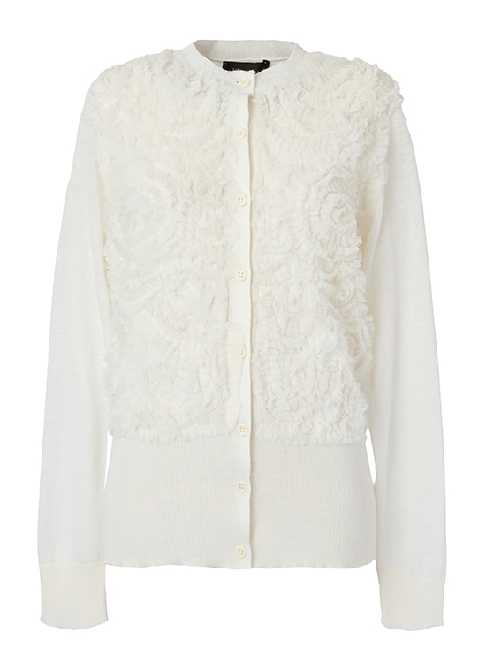 リネンコットン チュールレースカーディガン