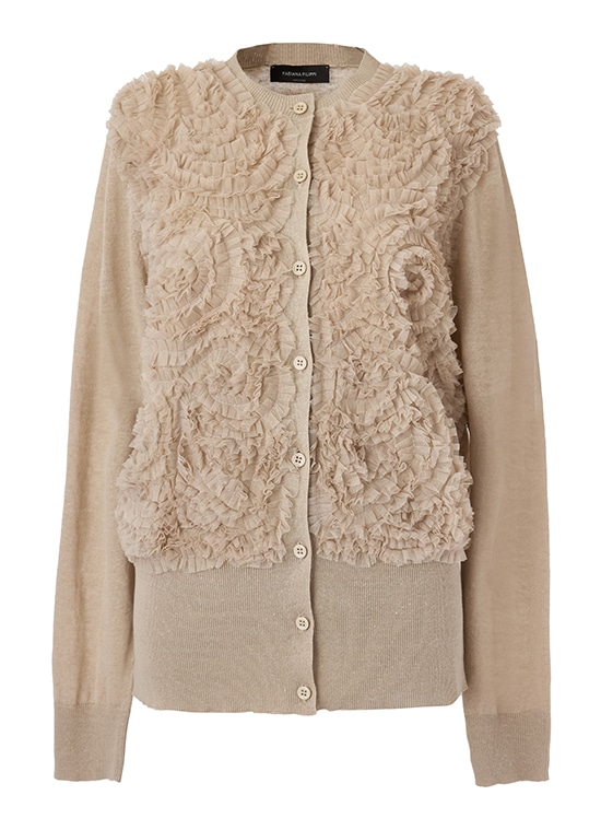 リネンコットン チュールレースカーディガン