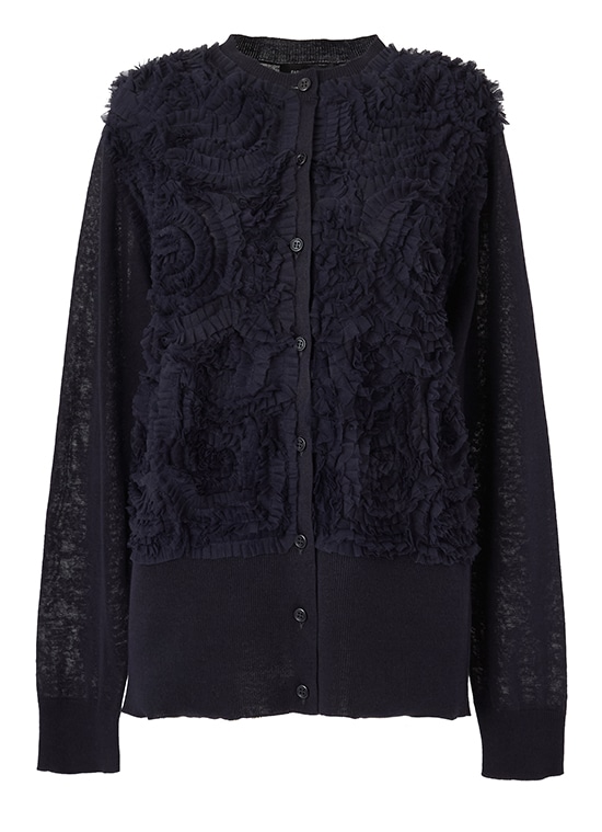 リネンコットン チュールレースカーディガン