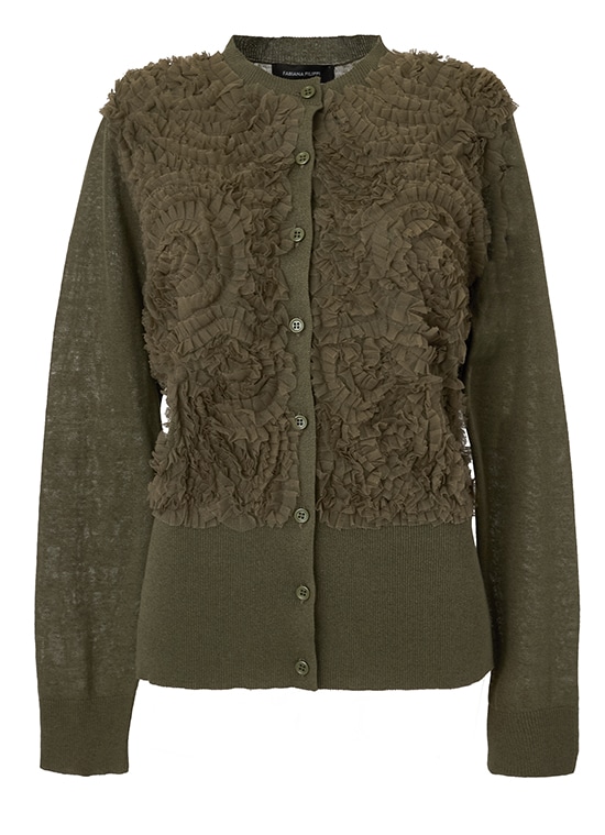 リネンコットン チュールレースカーディガン