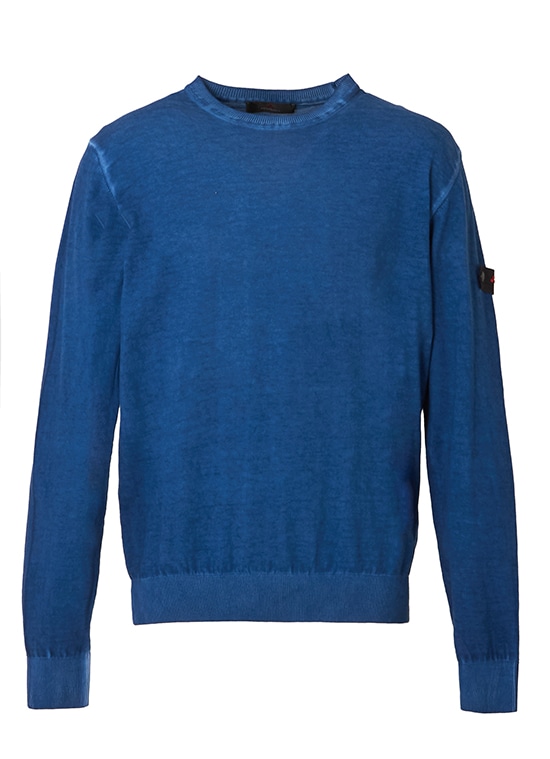  メンズ コットンニット クルーネックプルオーバー