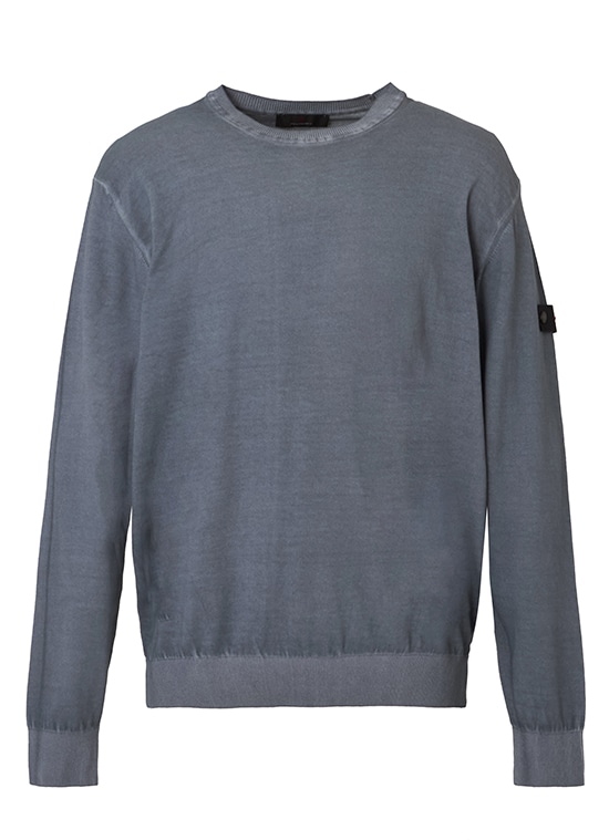  メンズ コットンニット クルーネックプルオーバー