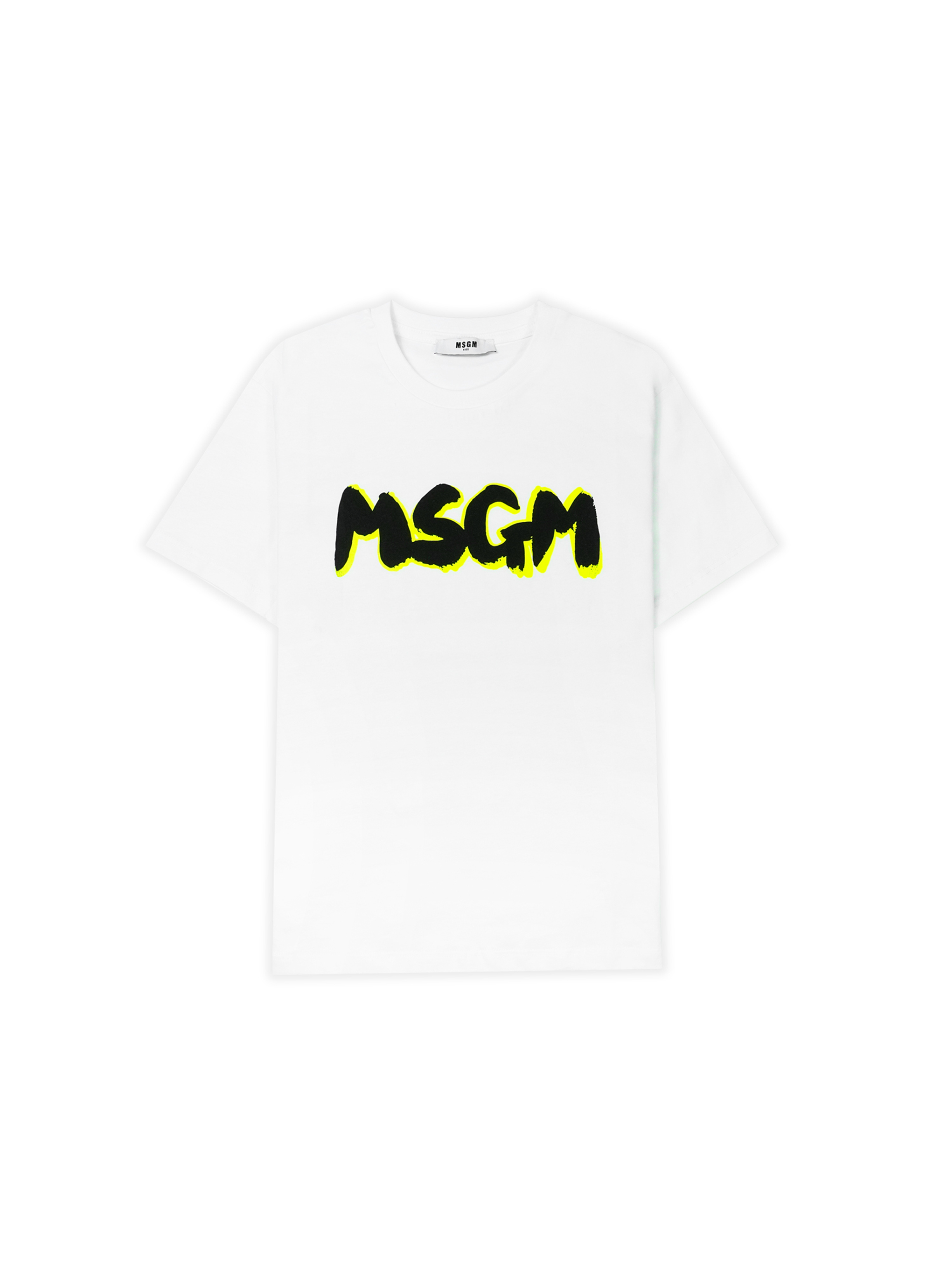 MSGM KIDS  NEWブラッシュストローク WロゴTシャツ 詳細画像 ホワイト 1