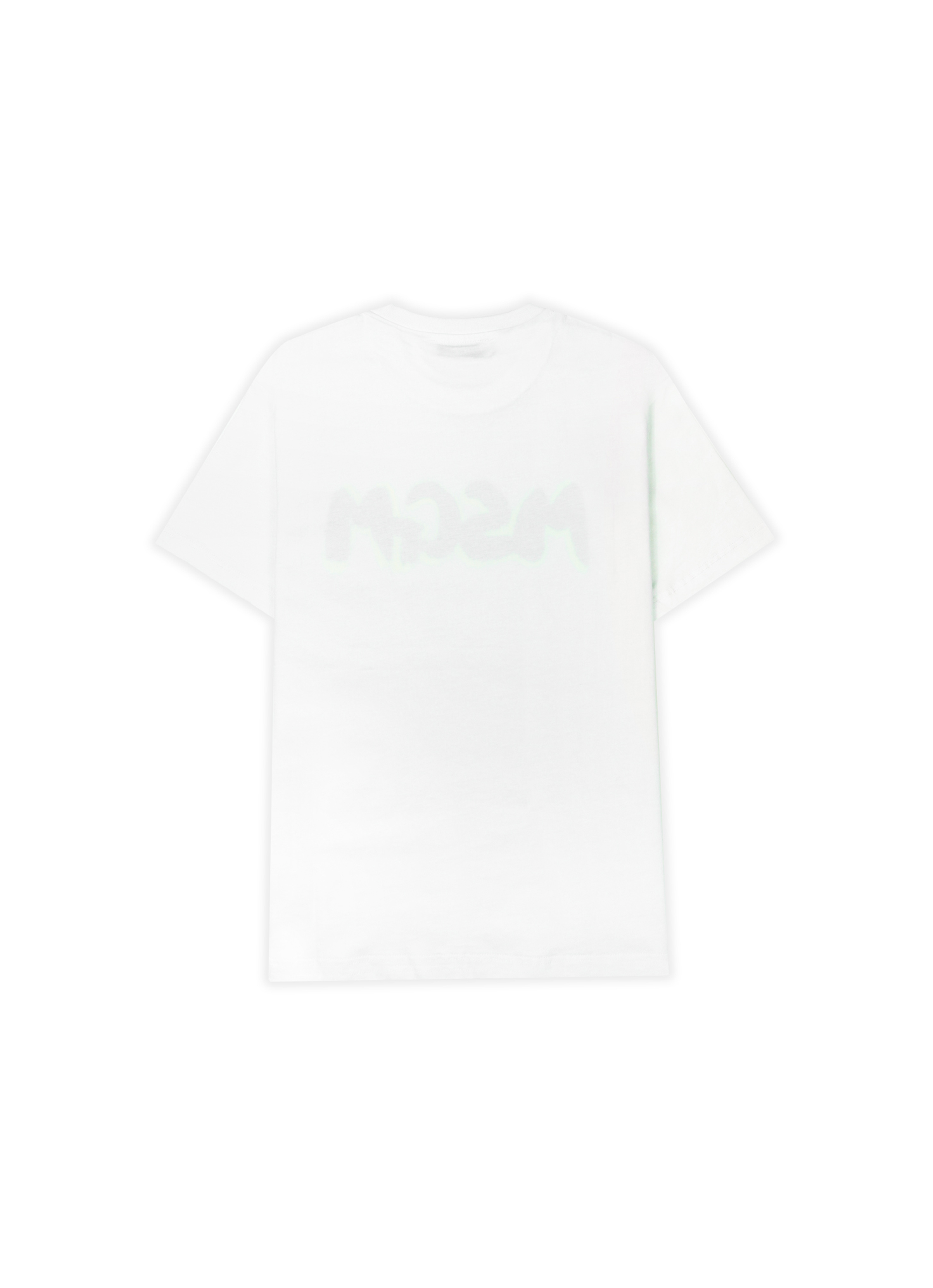 MSGM KIDS  NEWブラッシュストローク WロゴTシャツ 詳細画像 ホワイト 2
