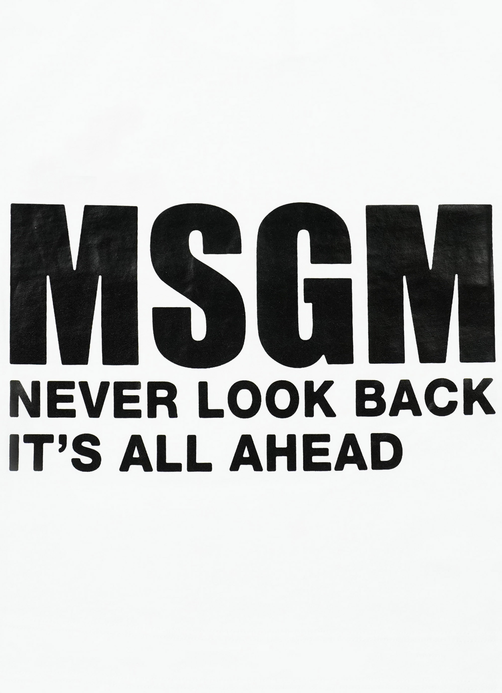 MSGM KIDS NEVER LOOK BACK ステートメントロゴクロップドTシャツ 詳細画像 ホワイト 3