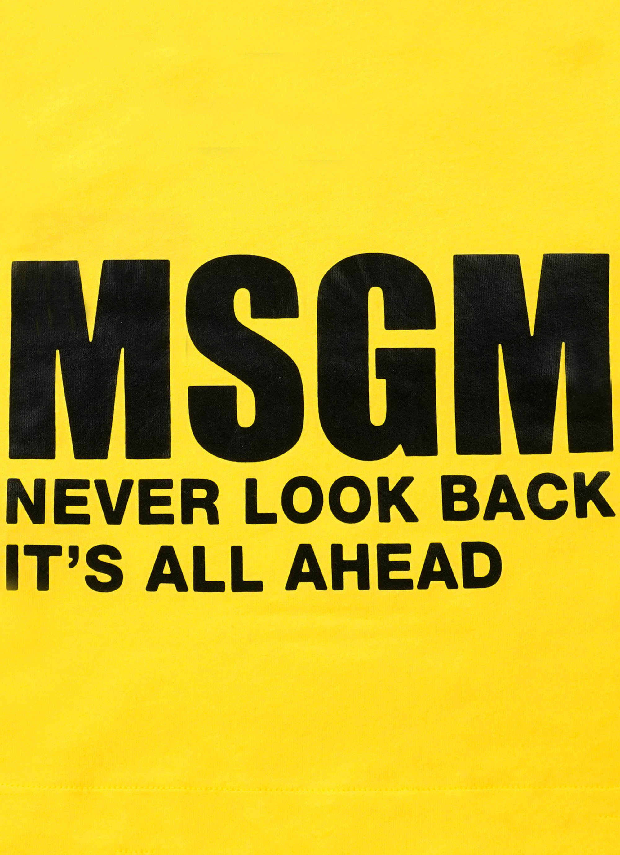 MSGM KIDS NEVER LOOK BACK ステートメントロゴクロップドTシャツ 詳細画像 イエロー 3