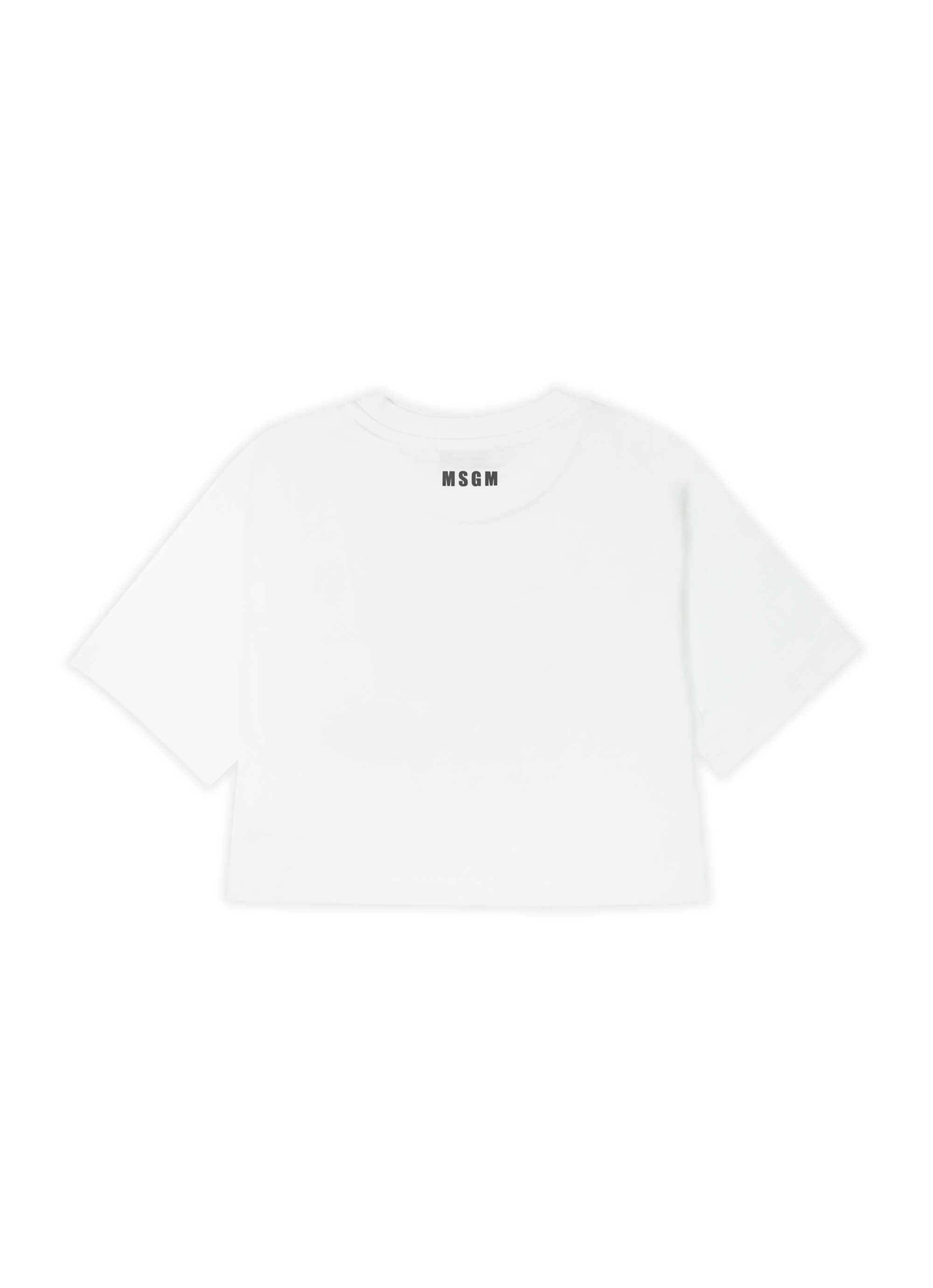 MSGM KIDS CAT グラフィック クロップドTシャツ 詳細画像 ホワイト 2