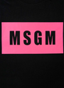 MSGM KIDS【NEW】 BOXロゴTシャツ 詳細画像 ブラック×フューシャピンク 3