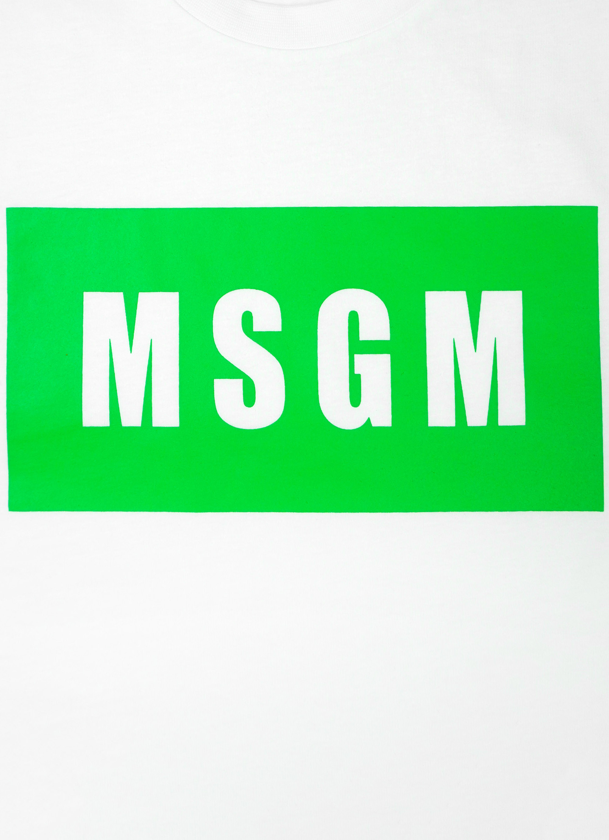 MSGM KIDS【NEW】 BOXロゴTシャツ 詳細画像 ホワイト×グリーン 3