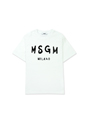 MSGM KIDS 【Basic Color】ブラッシュロゴTシャツ 詳細画像 ホワイト×ブラック 1