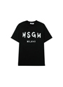 MSGM KIDS 【Basic Color】ブラッシュロゴTシャツ 詳細画像 ブラック×ホワイト 1