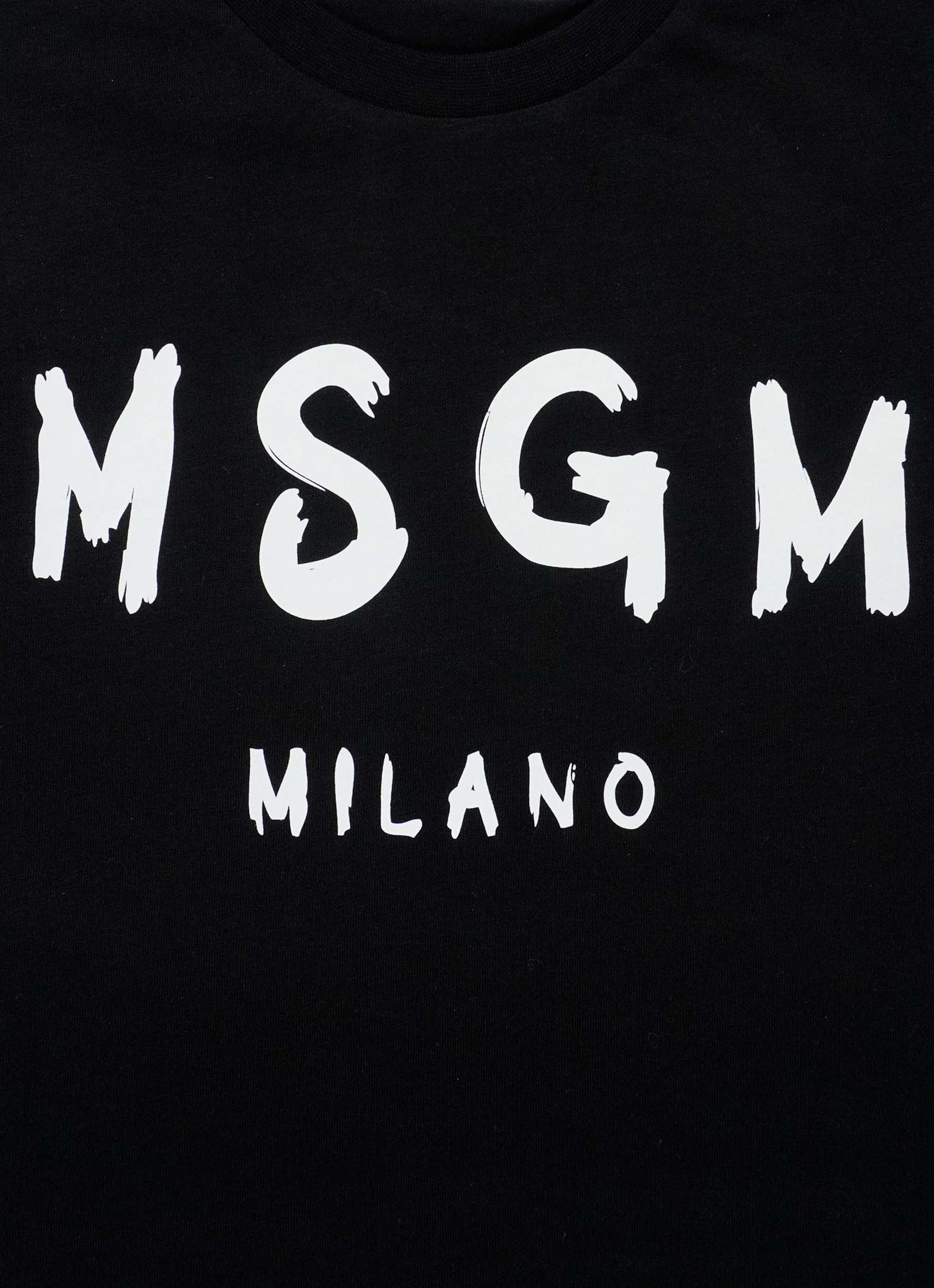 MSGM KIDS 【Basic Color】ブラッシュロゴTシャツ 詳細画像 ブラック×ホワイト 3