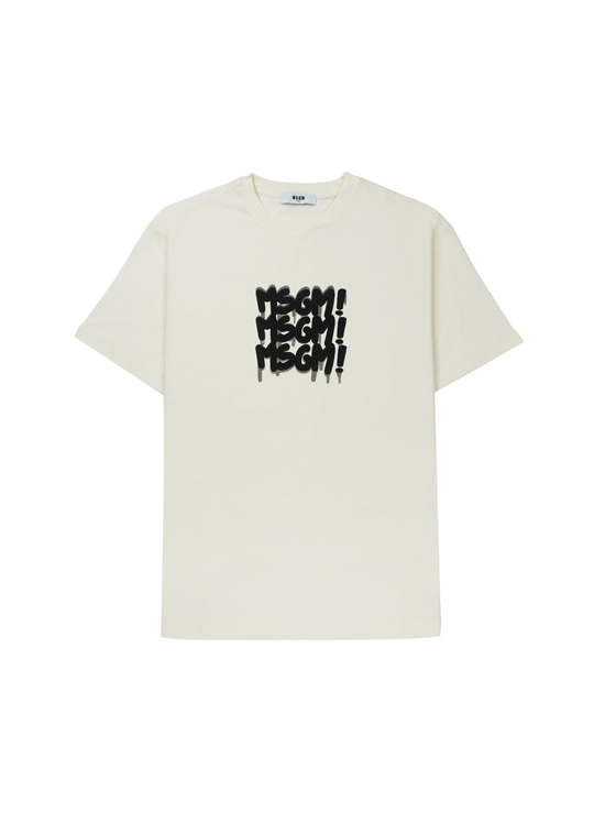 MSGM KIDS スプレーペイント トリプルロゴTシャツ