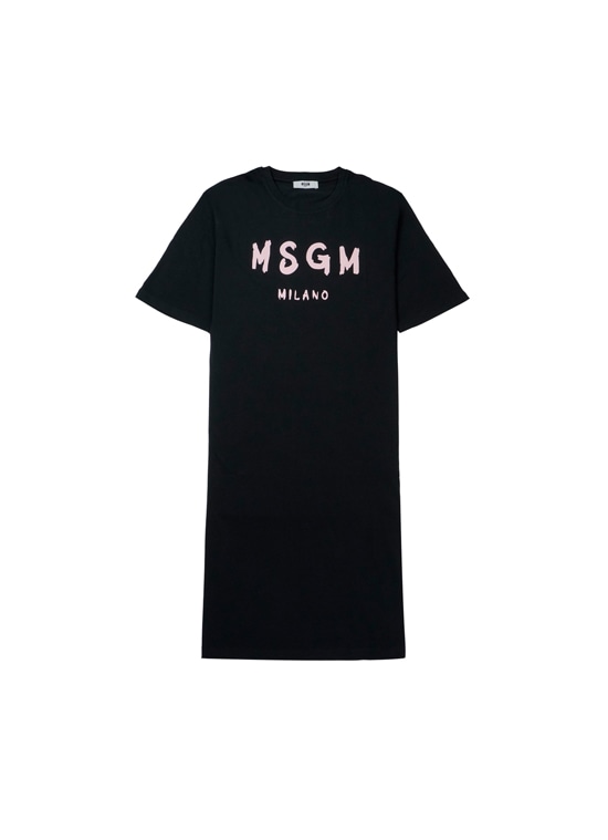 MSGM KIDS ブラッシュロゴ Tシャツワンピース