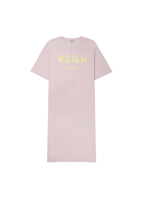 MSGM KIDS ブラッシュロゴ Tシャツワンピース