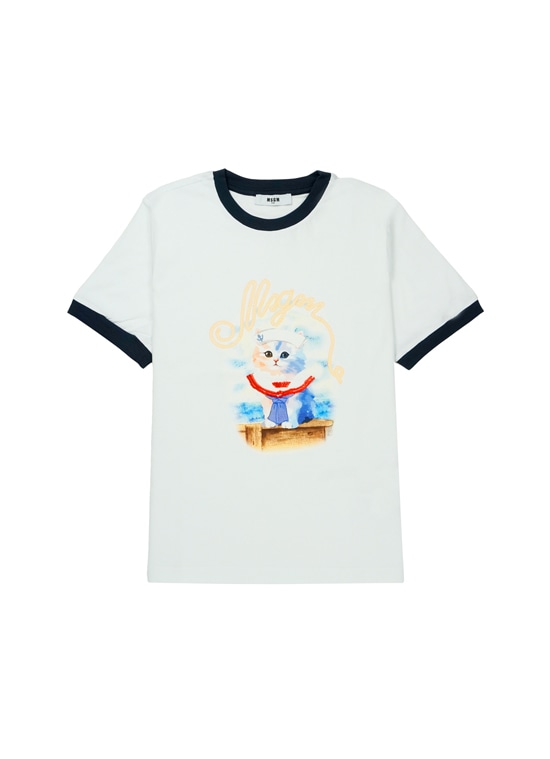 MSGM KIDS SAILOR CAT グラフィックTシャツ