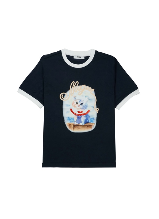 MSGM KIDS SAILOR CAT グラフィックTシャツ