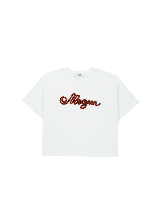 MSGM KIDS ROPEロゴ Tシャツ 