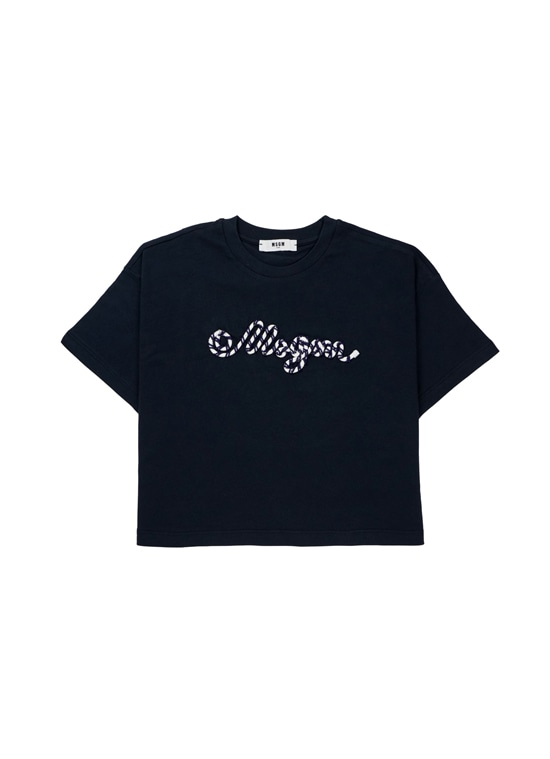 MSGM KIDS ROPEロゴ Tシャツ 