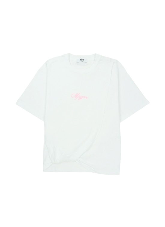 MSGM KIDS ドレープディテール Tシャツ
