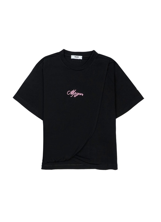 MSGM KIDS ドレープディテール Tシャツ