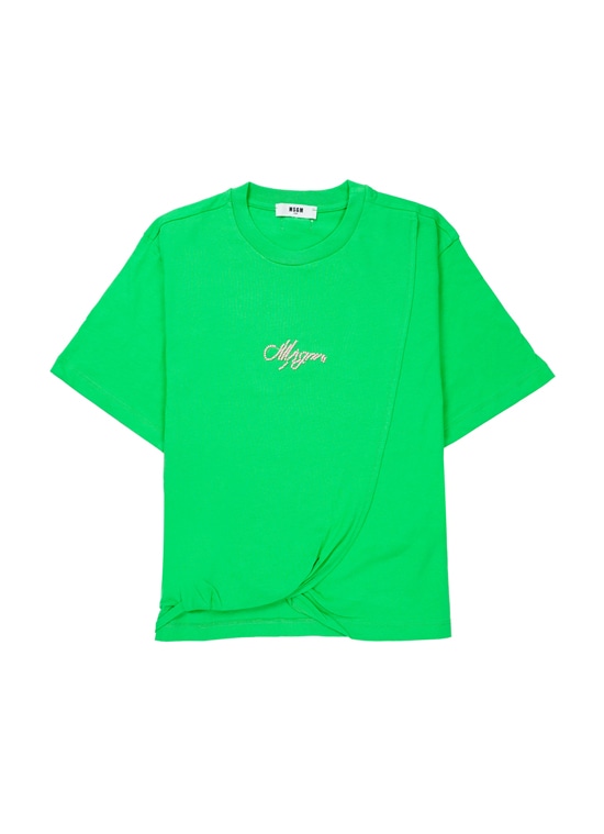 MSGM KIDS ドレープディテール Tシャツ