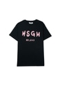 【NEW】MSGM KIDS ブラッシュロゴTシャツ 詳細画像 ブラック&times;ピンク 1