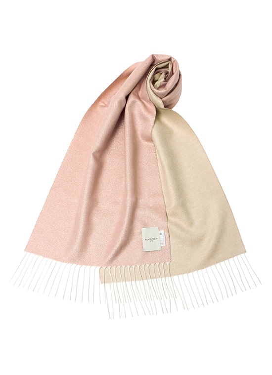 ダブルフェイスラメ シルクカシミヤマフラー 